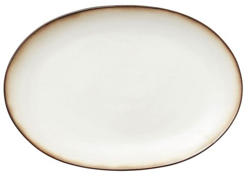 Bitz Platte oval 36x25 cm schwarz/creme 