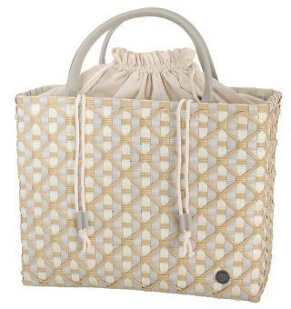 Handed By Shopper Rosemary pale grey with ecru white pattern 