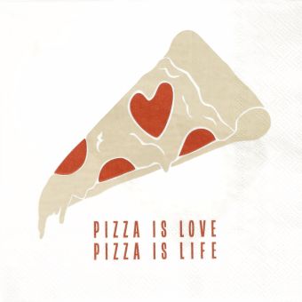 Räder Serviette 33x33cm Pizza is Love 