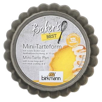 Birkmann Mini-Tarteform Ø 10 cm Höhe 2 cm mit losem Boden mit Antihaftbeschichtung 