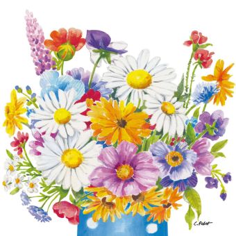 Paperproducts Servietten 33x33 cm Flower Vase 