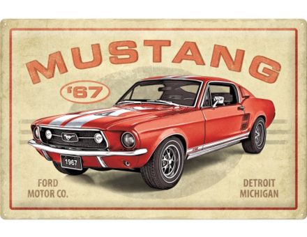 Nostalgic Art Blechschild 40 x 60 cm Ford Mustang GT 1967 Red 