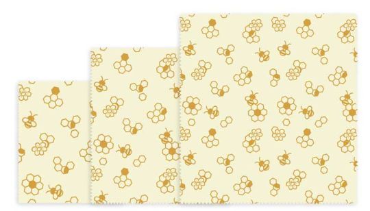 Beeswax Wraps Bienenwachstuch Honigwaben 3-tlg. 