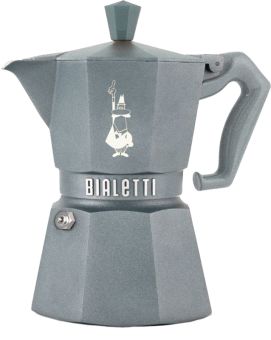 Bialetti Espressokocher Moka Express Exclusive Induktion 3 Tassen grau 