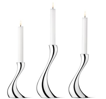 Georg Jensen Kerzenhalter 3-er Set Cobra Edelstahl 