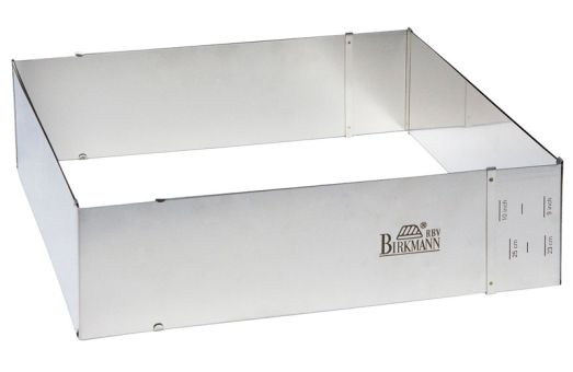 Birkmann Backrahmen Easy Baking 22x25 cm Federbandstahl verstellbar 43x48 cm mit Skalierung 