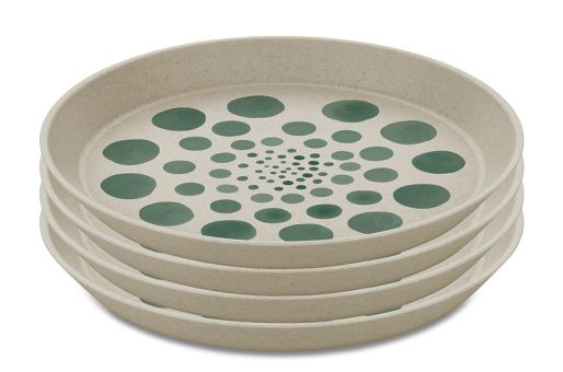 Koziol Kleiner Teller 205 mm Connect Plate 4-er Set Monstera Dots nature desert sand 