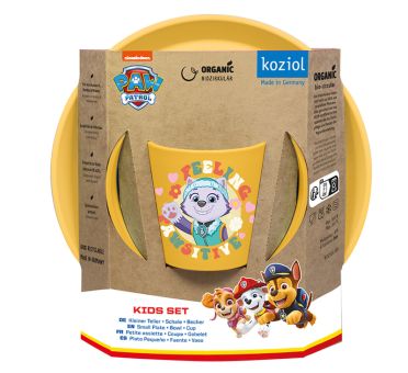 Koziol Kleiner Teller + Schale + Becher Connet Grow Paw Patrol organic yellow paw patrol 