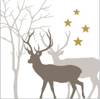 Paperproducts Servietten 25x25 cm Winter Deers white 