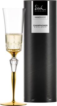 Eisch Champagnerglas 596/74 gold in Geschenkröhre Champagner Exklusiv 