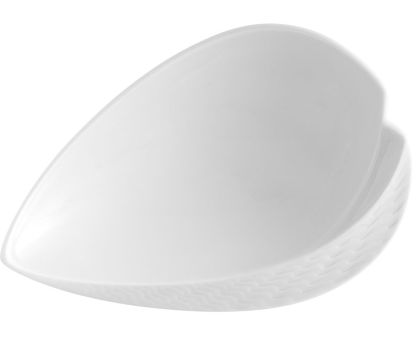 Meissen Blattschale Form Wellenspiel Relief Weiß L 16,5 cm 