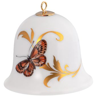 Meissen Miniatur-Glocke Schmetterlinge Goldene Ranken H 5 cm 