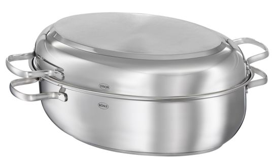 Rösle Bräter Oval PUREELEMENTS Edelstahl Deckel ProCeraPlus 