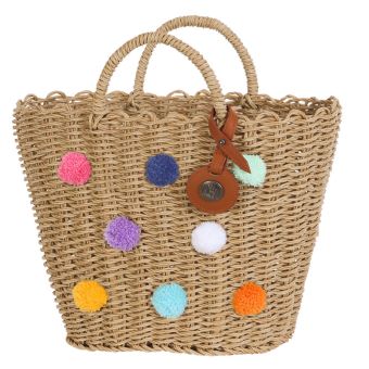 Handed By Handtasche Sofia Pompom S natural light brown 
