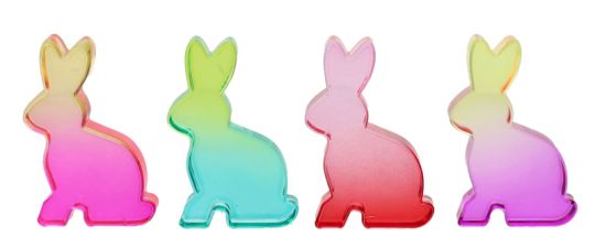 Gift Company Honey Bunny Hase flach 4fach sortiert neon pink/neon gelb/ neon grün/ neon orange gs 