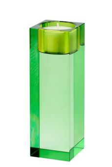 Gift Company Sari Kristallglas Teelichthalter L (H14 cm) grün gs 