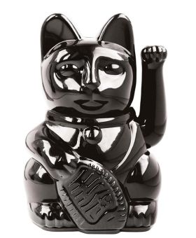Donkey Winkekatze Mini Lucky Cat Shiny Schwarz 