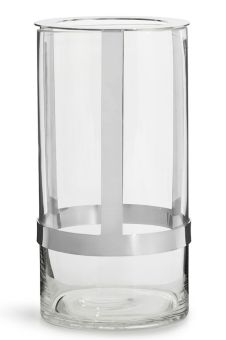 Sagaform Hold Vase groß silber Ø 15x28 cm 