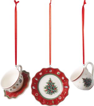 Villeroy & Boch Toy´s Delight Ornamente Geschirrset Rot 3-tlg. 4x7 cm Decoration 