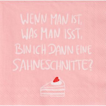 Räder Cocktailserviette 25x25cm Sahneschnitte (20 Stk) 