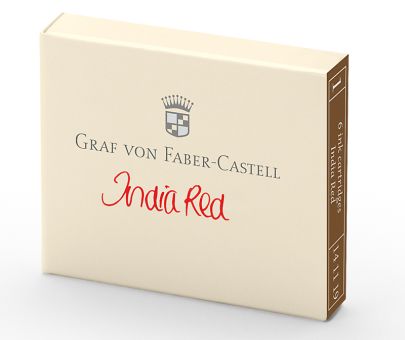 Graf von Faber-Castell Tintenpatronen India Red 6x in Faltschachtel 