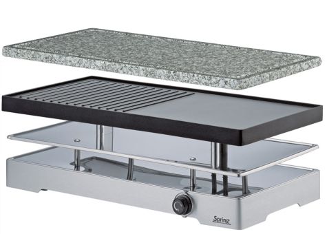 Spring Raclette mit Alugrillplatte + Granitstein Raclette 8 Classic Duo 