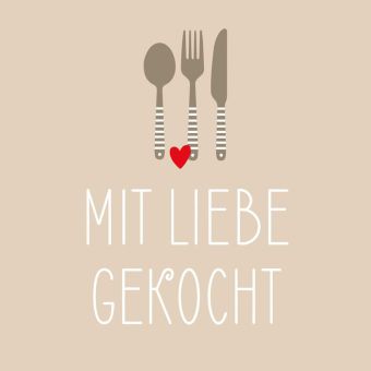 Paperproducts Servietten 33x33 cm Mit Liebe Gekocht 