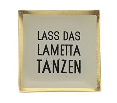 Gift Company Love Plates Glasteller S Lass das Lametta tanzen weiss 