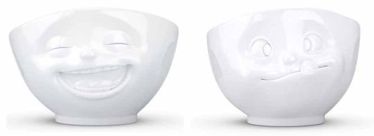 Fiftyeight Products Kleines Schälchen-Set Nr. 3 100 ml weiß lecker/lachend 