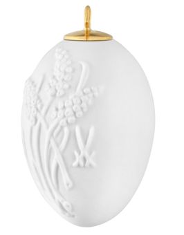 Meissen Osterei Mit Relief, Traubenhyazinthe, Weiß, Biskuit 