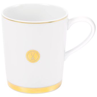 Meissen Henkelbecher Swords Luxury Gold Schwertermedaillon Goldfaden Goldband V 0,25 L 