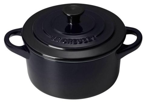 Le Creuset Mini Cocotte Schwarz Glänzend 