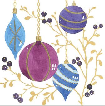 Paperproducts Servietten 33x33 cm Ornaments purple 