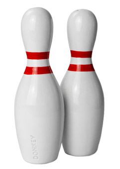 Donkey Salz- & Pefferstreuer Icons of Sport Bowling Pin Weiß, Rot 