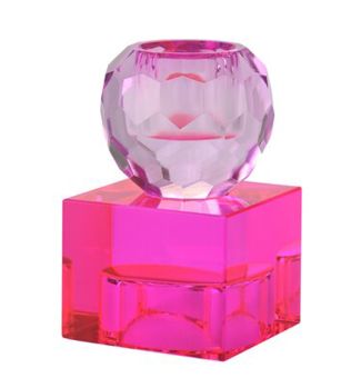 Gift Company Sari Kristallglas Kerzenhalter/Teelichthalter Kugel/Cube helllila/pink gs 