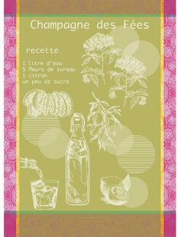 Garnier-Thiebaut Geschirrtuch Champagne Des Fees Mousse 56x77 Cm 100% Gekämmte Baumwolle 