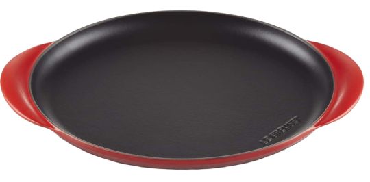 Le Creuset Grillplatte oval ohne Rillen 31 cm Kirschrot 