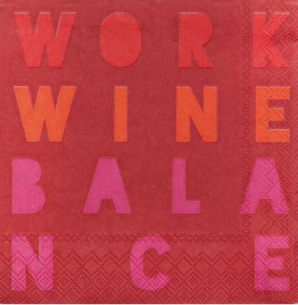 Räder Cocktailserviette 25x25cm Work Wine Balance 