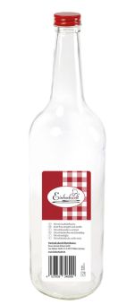 Einkochwelt Gradhalsflasche 700 ml mit Schraubdeckel rot 