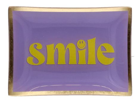 Gift Company Love Plates Glasteller M Motiv: Smile lila/gelb 