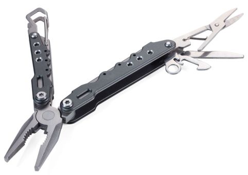 Troika Mini-Werkzeug Schlüsselanhänger mit 7 Funktionen dunkelgrau/schwarz 