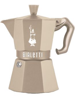 Bialetti Espressokocher Moka Express Exclusive Induktion 3 Tassen cremé 