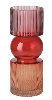 Gift Company Jacquard Vase H30 cm Streifen rot/orange gs 