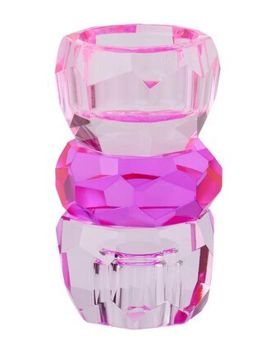 Gift Company Palisades Kristallglas Kerzen-/Teelichthalter H10 5 cm rosa/pink gs 