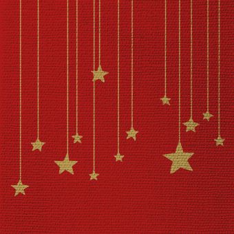 Paperproducts Servietten 33x33 cm Stars on Canvas red emb 