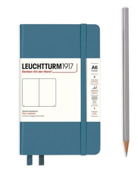 Leuchtturm Notizbuch Pocket (A6) Hardcover stone blue blanko 