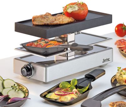 Spring Raclette mit Alugrillplatte silber Raclette 2 Classic 