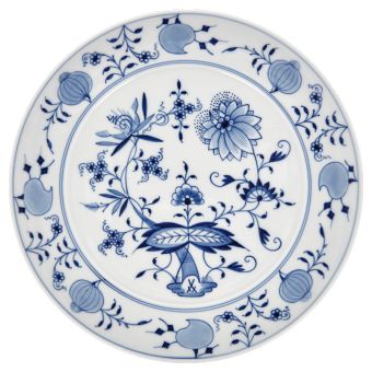 Meissen Speiseteller Form No 41 Zwiebelmuster Kobaltblau Weißer Rand Ø 29 cm 