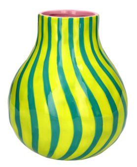 Gift Company Artisan Vase Gestreift M grün/türkis 