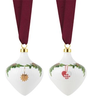 Royal Copenhagen Starfluted Christmas Ornamente Set 2 Stück Star Fluted Christmas 